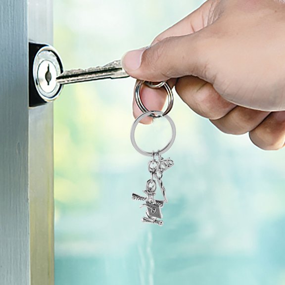 Masteelf 2pcs Heavy Duty Key Ring Graduation Keychain With Book Scroll Pendant Keychain Ring Holder For Key Fob Decorative Key Ring Accessories