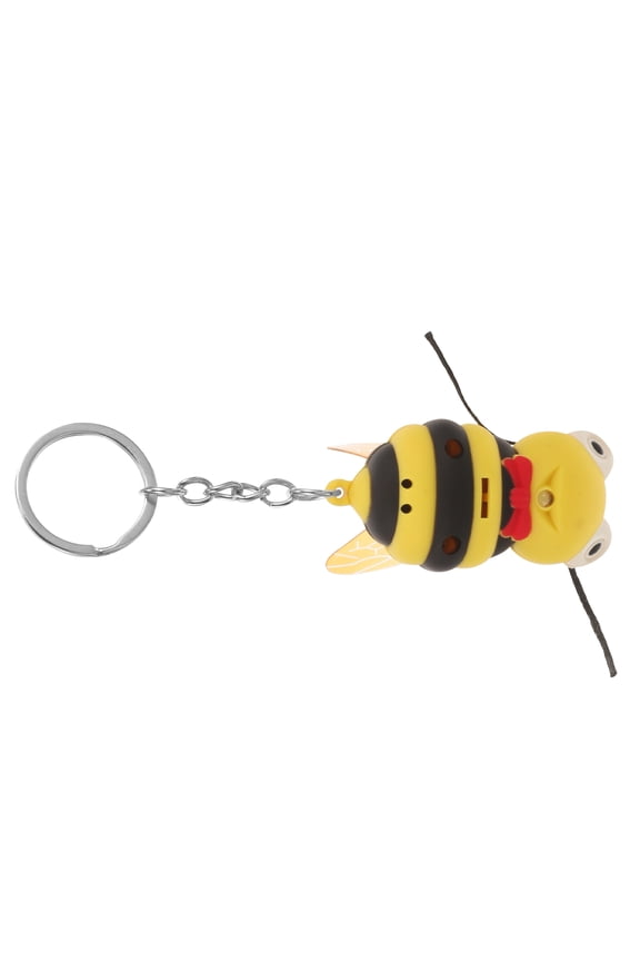 2pcs Innovative Electronic Bee Shaped Keychain with (Yellow+Black - Random Style)