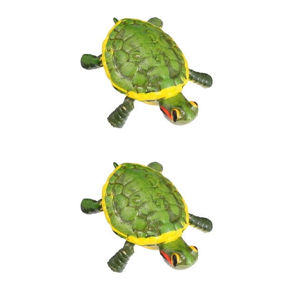 OFFIGAM Mini Tortoise Figurine Set, 2Pcs Iron Plant Decorations, Small Garden Ornaments for Kids, 1.3x0.9x0.6 Inches