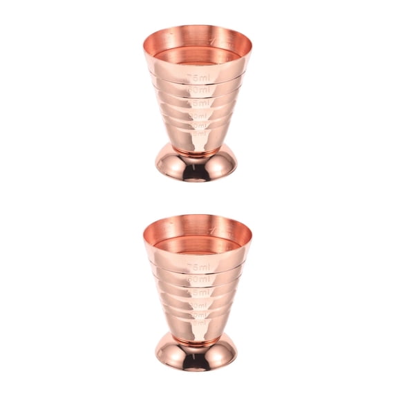 Masteelf 2pcs Japanese Style Single Cocktail Jigger Stainless Steel Measuring Cup for Bartenders Essential Bar Accessory for Precise Measurements (75ml)