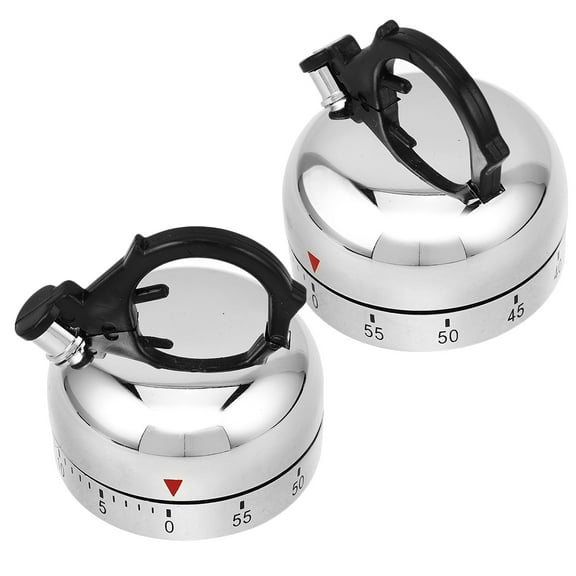 Masteelf 2pcs Kitchen Timer For Cooking Baking Manual Mechanical Countdown Clock Kitchen Cooking Countdown 60-Minute Timer Manual Time Recording Tool