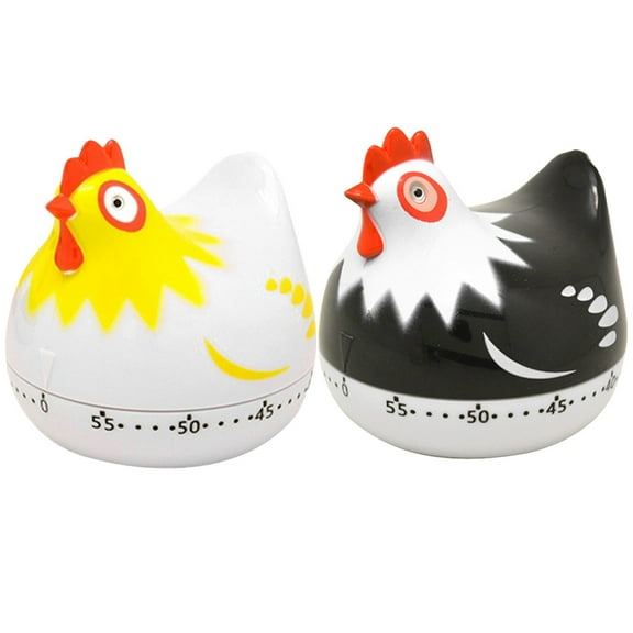 SWETRACE 2-Pack Cute White Kitchen Timers, Compact 2.64 x 2.56 x 2.56 Inches, Easy-to-Use Cooking Timer for Home