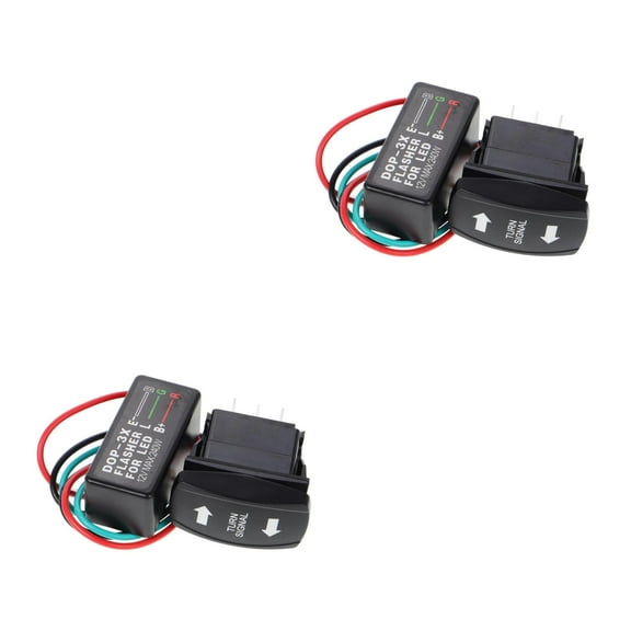 Masteelf 2pcs LED Turn Signal Flasher Relay Rocker Switch LED On Off Switch Universal Turn Signal Switch for Cars RVs Campers Trailers