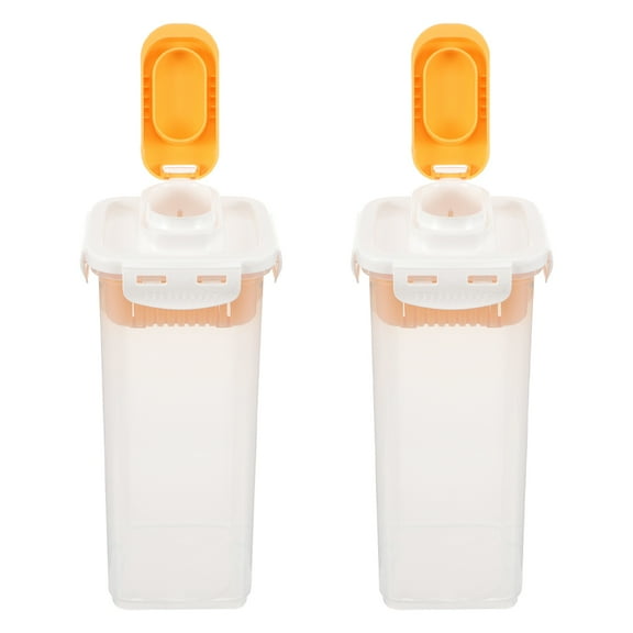 Masteelf 2pcs Laundry Powder Storage Box With Lid  Detergent Organizer Sealed Container For Washing Powder And Liquid For Dormitory And Home Use