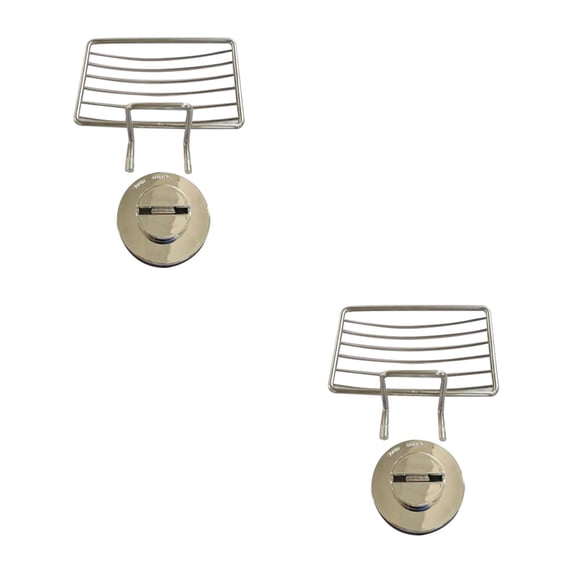 Masteelf 2pcs Leachate Vacuum Suction Soap Dish Stainless Steel Holder Soap Sponge Holder for Shower Bathroom Tub and Kitchen(Small)