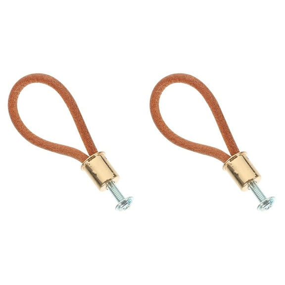 Masteelf 2pcs Leather Rope Handle Attic Pull Down Cord Simple Farmhouse Door Knob Door Pull
