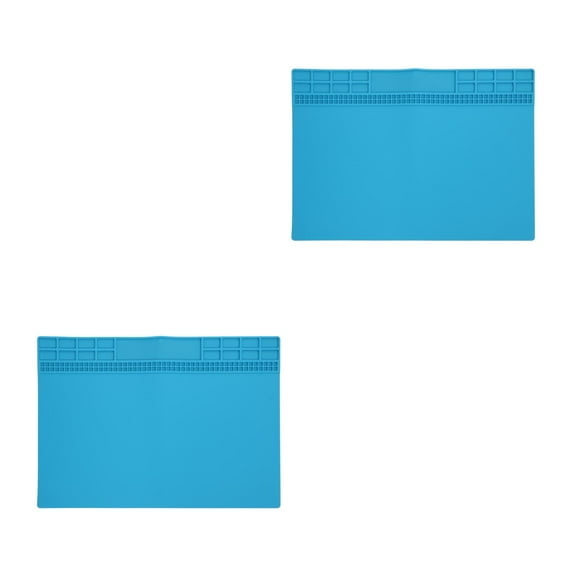 Masteelf 2pcs Magnetic Soldering Mat Heat Resistant Silicone Work Mat Electronics Repair Mat