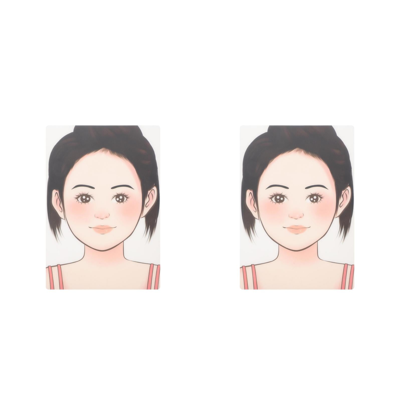 DELORIGIN 2 Pack Reusable Face Painting Practice Board | A4 Size, Dark Skin Tone Men & Women Templates