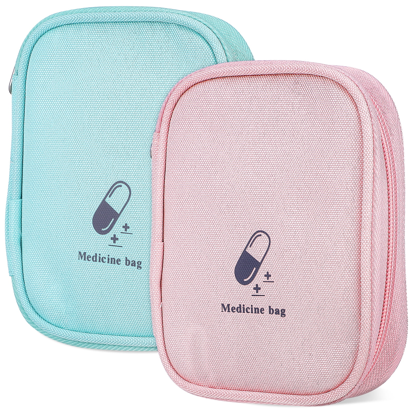 Masteelf 2pcs Medicine Bag Travel Medicine Storage Bag Portable