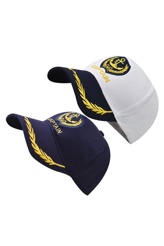 Masteelf 2pcs Nautical Baseball Cap Unisex Sun Hat Captain Hat Fashion Sunshade Baseball Cap