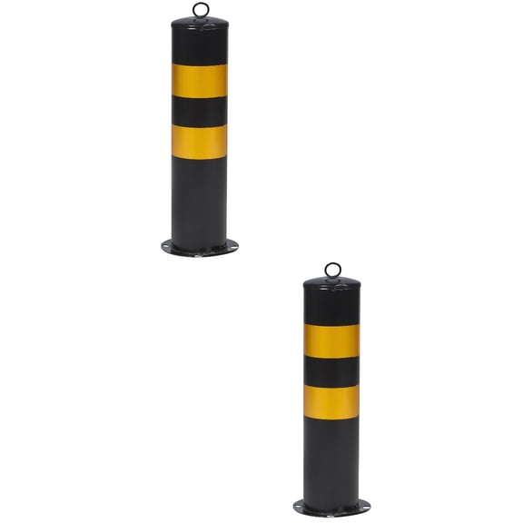 Masteelf 2pcs Parking Barrier Driveway Security Post Barrier Safety Bollard Traffic Warning Column