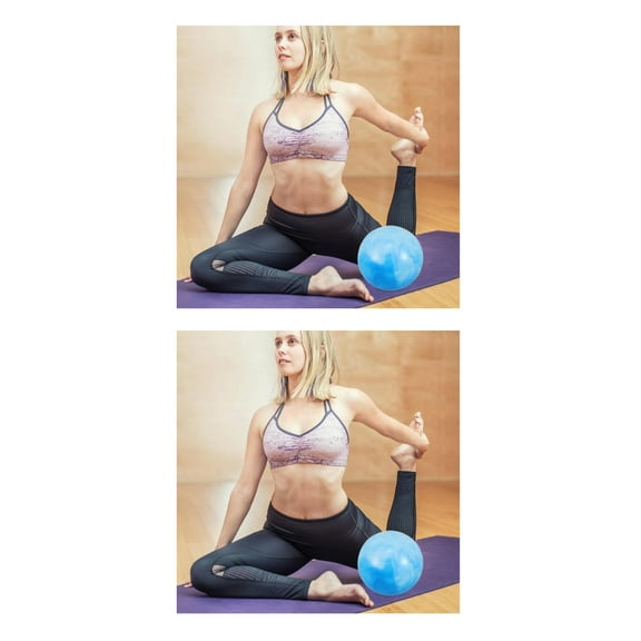 Masteelf 2pcs Pilates Ball Small Exercise Ball Barre Ball Mini Soft Yoga Ball Workout Ball For Stability Ab Core Physical Blue 25 CM