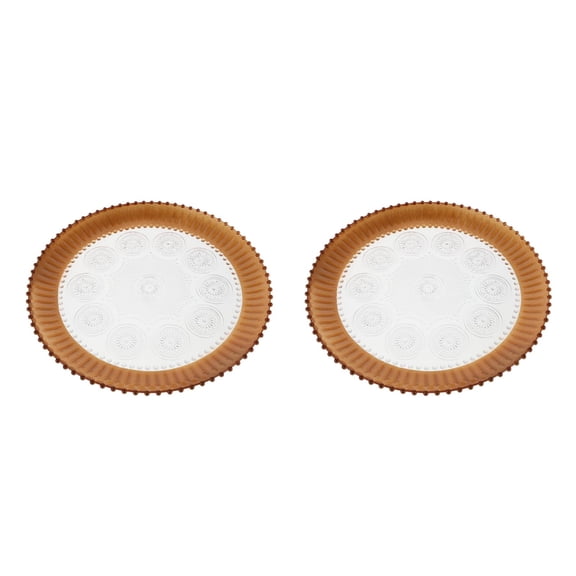 Masteelf 2pcs Plastic Gold Trimmed Party Plate Gold Dessert Plate vintage reception plates reusable fruit tray birthday party plates for Home Party
