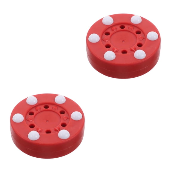 Masteelf 2pcs Plastic Round Puck Accessory Training Supply Roller Hockey Puck For Outdoor And Indoor Training Street Puck For Field Hockey Practice Long-Lasting Hockey Accessory