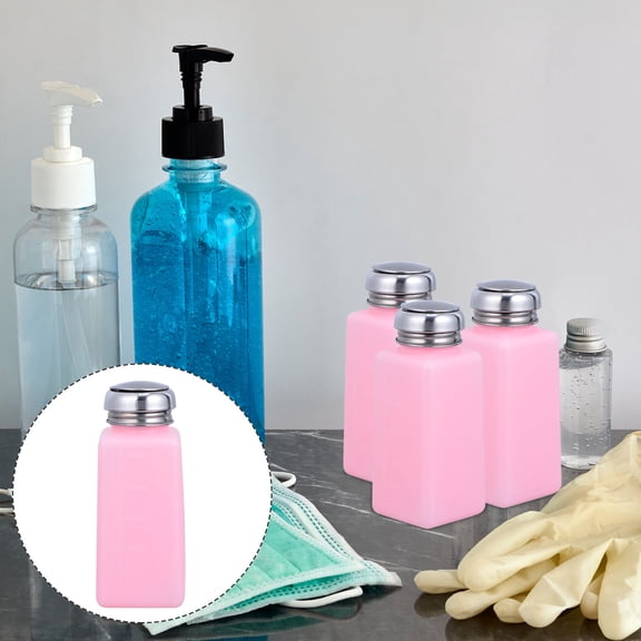 LOLIPPYY Push Down Empty Pump Dispenser Bottle Pink 2Pcs