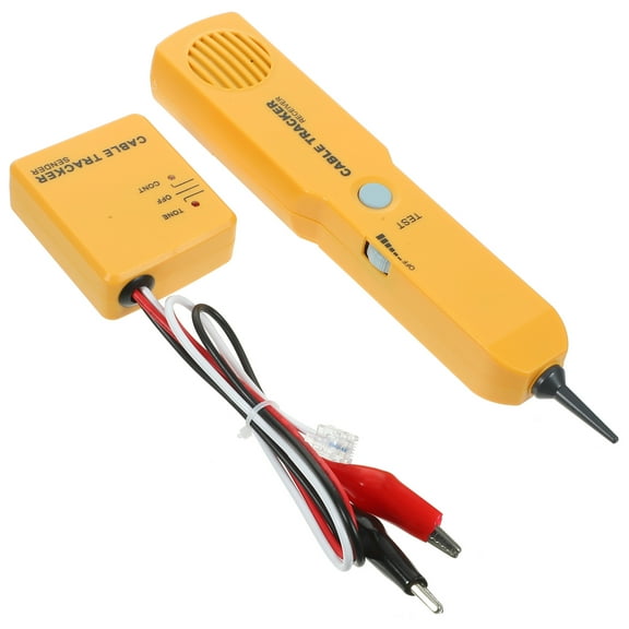 Masteelf 2pcs RJ11 Network Phone Telephone Cable Tester Toner Wire Tracer Diagnose Tone Line Finder Detector Network Tools without Battery (Yellow)
