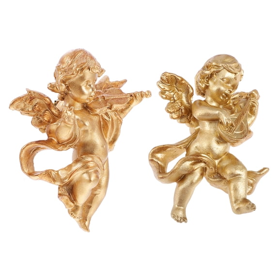 Masteelf 2pcs Resin Angel Wall Hanging Sculpture European Style Resin Angel Figurine Wall Decor Suitable for Home Decoration Photography Prop