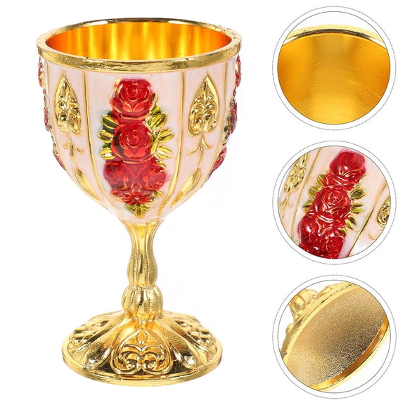 LOLIPPYY 2Pcs Red Retro Metal Liquor Cups Lightweight Drinking Cups for Home