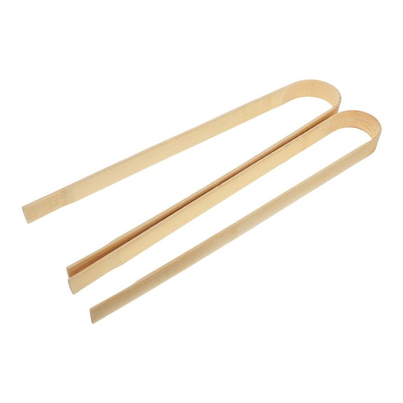 Masteelf 2pcs Reusable Wooden Kitchen Tongs Set for Cooking, Serving, Grilling, Salad, and Food Handling