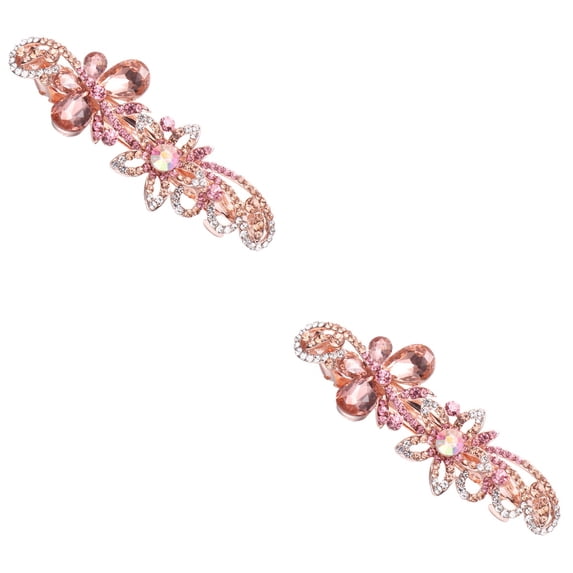 Masteelf 2-Pack Rhinestone Hair Clips for Women and Girls, Stylish Barrettes, Sparkling Accessories for Parties, Weddings, and Special Events
