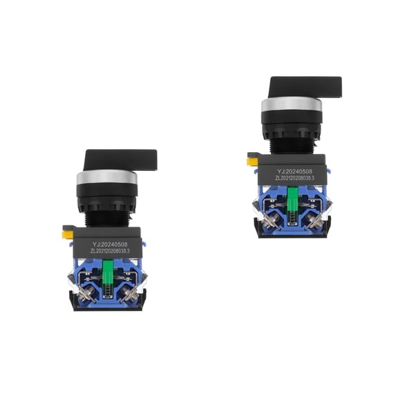 Masteelf 2pcs Rotary 3-Position Selector Switch with Knob Maintained Latching Electrical Equipment Panel Mount Changeover 0-440V Selector Switch