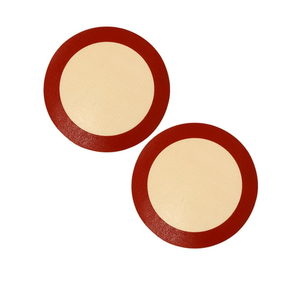 Masteelf 2pcs Round Silicone Baking Mats Cake Pan Non-Stick Baking Sheet Reusable Silicone Mat