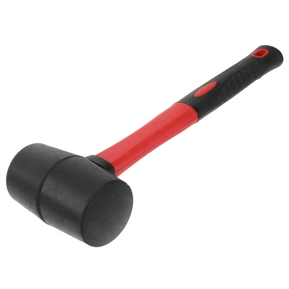 Masteelf 2pcs Rubber Mallet Hammer Nonslip 12oz Plastic Handle Mallet Double-Faced Hammer Tool