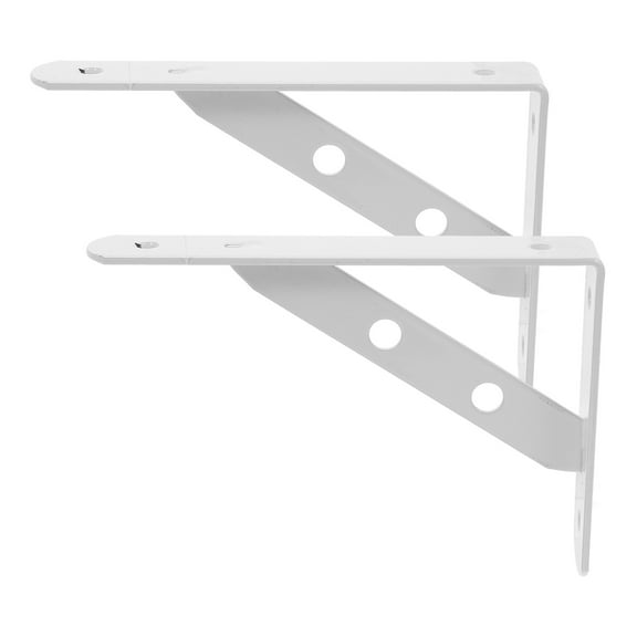 Masteelf 2pcs Rustic Farmhouse Heavy Duty Black Metal Floating Shelf Bracket Decorative Iron L Bracket Wall Angel Corner Brace for Wood Shelves Ideal for Home Office Decor