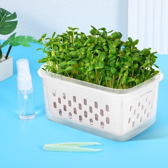 Masteelf 2pcs Seedling Pots With Drainage Soilless Sprouting Planting Pots Clear Nursery Transplanting Containers Gardening Accessories