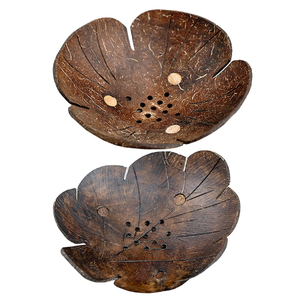 Shell 1x1 IDEANATEGRATE Coconut Shell Bowl Dark Brown 2Pcs 5.1x5.1x1.6in ...