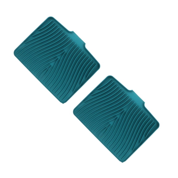 Masteelf 2pcs Silicone Dish Drying Mat for Kitchen Counter Non-Slip Drain Pad Foldable Silicone Sink Mat Kitchen Sink Drain Pad Silicone Mat