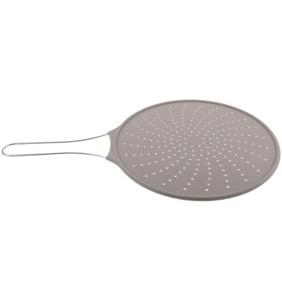 Masteelf 2pcs Silicone Splatter Screen Pan Covers Multi- Use Splatter Shield with Folding Handle Heat Insulation Cooling Mat Strainer Drain Board Oil Guard for Frying Pans