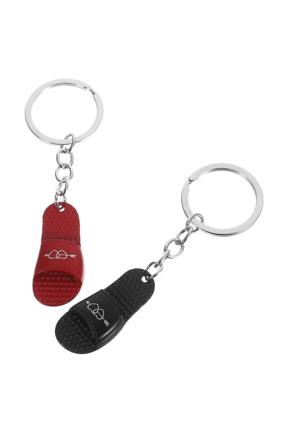 2pcs Slipper Keychain 3D Shoe Key Ring Pendant Decor Cute and Funny Keychains Hanging Decor for Backpack Purse Car Keys Party Favors