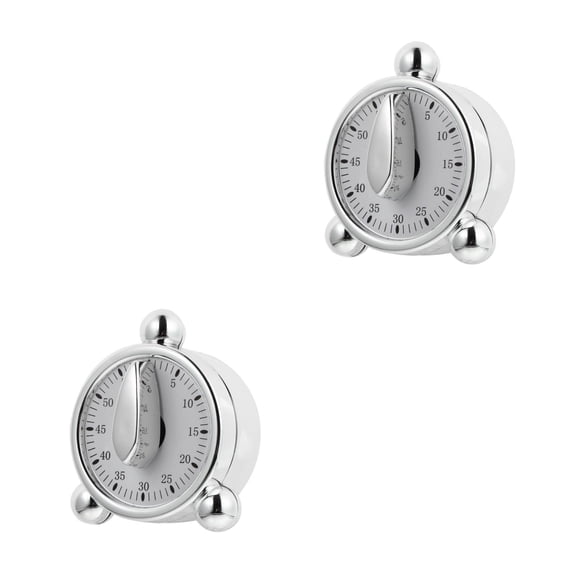 Masteelf 2pcs Small Kitchen Timer Mechanical Creative Cooking Timer Clock with Alarm