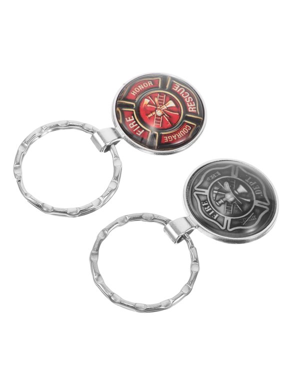2pcs Small Novelty Keychain Firefighter Key Hanging Prop Key Rings Pendant Firefighter Keychain Key Pendant Decor Fire Inspiration Keychain Hanging Keychain