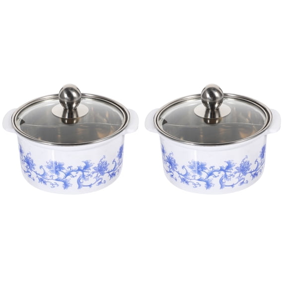 Masteelf 2pcs Small Soup Pot Induction Pot Soup Pot Stainless Steel Pot Hot Pot Pot with Cover
