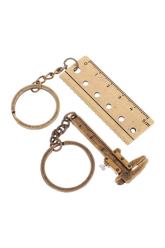 2pcs Small Vernier Caliper Keychain For Precision Measuring Small Vernier Caliper Keychain For Schoolbags Or Travel Handy Keyring Tool