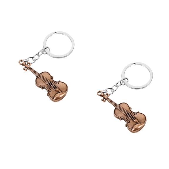 Masteelf 2pcs Small Violin Keychain Bag Hanging Decor Unique Key Ring Accessory Musical Instrument Pendant Small Violin Hanging Charm Keychains Violin Keyring