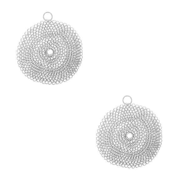 OFFIGAM 2-Pack Stainless Steel Scrubbers for Pots, Pans, Cast Iron Skillets - Rust-Resistant Cleaning Tools