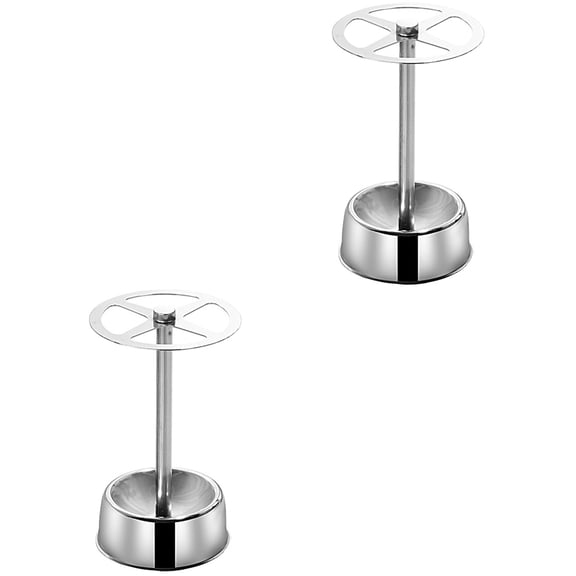 Masteelf 2pcs Stainless Steel Divided Toothbrush Holder Stand Makeup Brush Rack Pen Kitchen Tool Holder