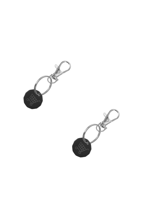 2pcs Stainless Steel Shopping Cart Coin Keychain Unisex Key Pendant For Grocery Shopping Metal Keychain Stylish Shopping Cart Token Keychain