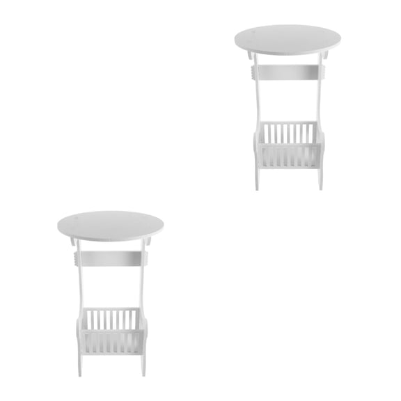 Masteelf 2pcs Stylish Round End Table For Bedroom Living Room Coffee Table Bedside Table Storage Stand Coffee Desk Round Storage Stand Tea Table