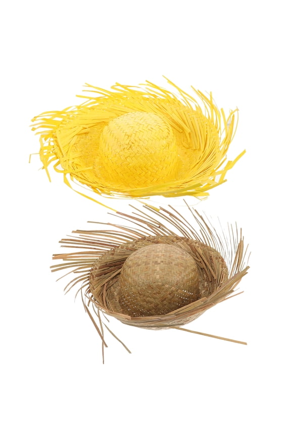 2pcs Sun Shade Hats Beach Hats Summer Straw Hats Nest Shape Straw Hats for Women