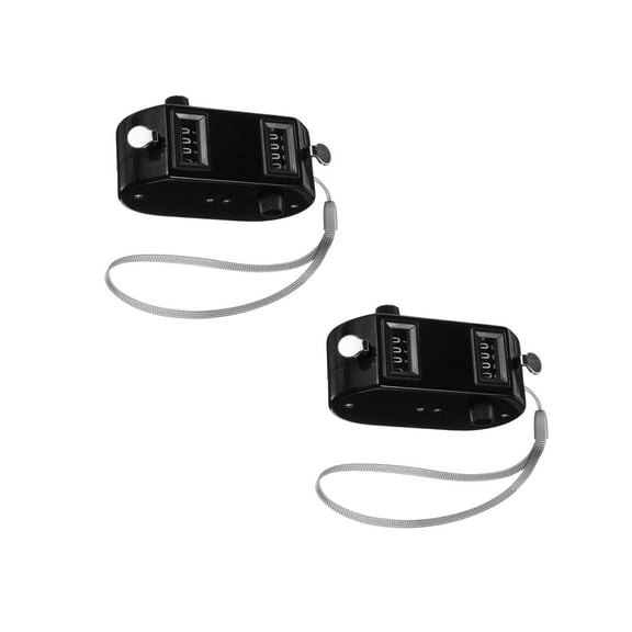 Masteelf 2pcs Tally Counter Clicker Counter Handheld Pitch Counter Manual Mechanical 4 Number Click Counter Digital Counting For Knitting Lap People Fishing Golf Row Black