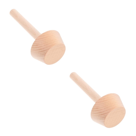 Masteelf 2pcs Tart Tamper Pastry Tamper Wood Tart Tamper Tool for Baking Tart Maker Wooden Egg Tart Mold Wooden Pie Tamper for Bakery Home Size XL