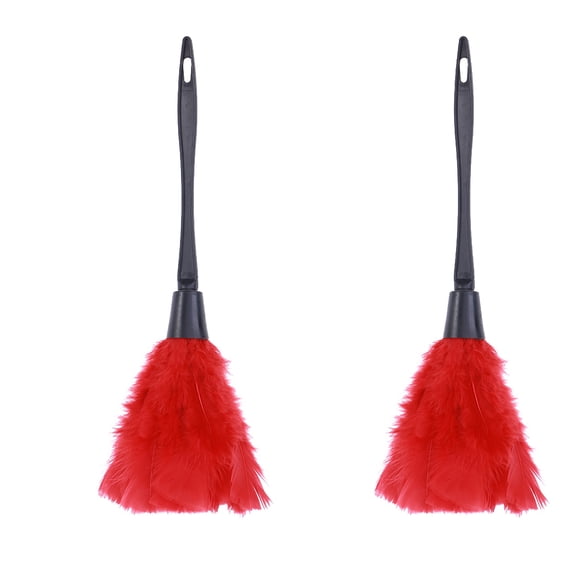 Masteelf 2pcs Turkey Duster Durable Handle for Ceiling Fans Blinds Furniture Shutters (Red)