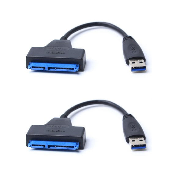 Masteelf 2pcs USB 3.0 To Adapter Cable External Hard Disk 22 Pin III to USB 3.0 Aapters Converter Data Transfer Cable for 2.5 Inch HDD/ SSD High 500Mbps 20cm