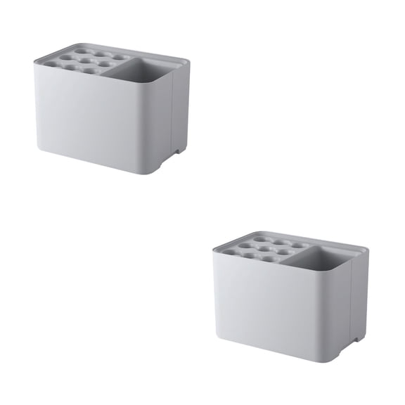 Masteelf 2pcs Wall Mounted Rack Entryway Holder for Indoor Entrance Canes Walking Sticks Umbrellas Storage Solution ( Gray )