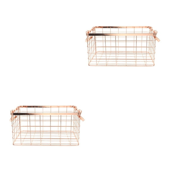 Masteelf 2pcs Wire Mesh Basket Vegetables Iron Basket Portable Pastry Holder Decorative Hand Basket