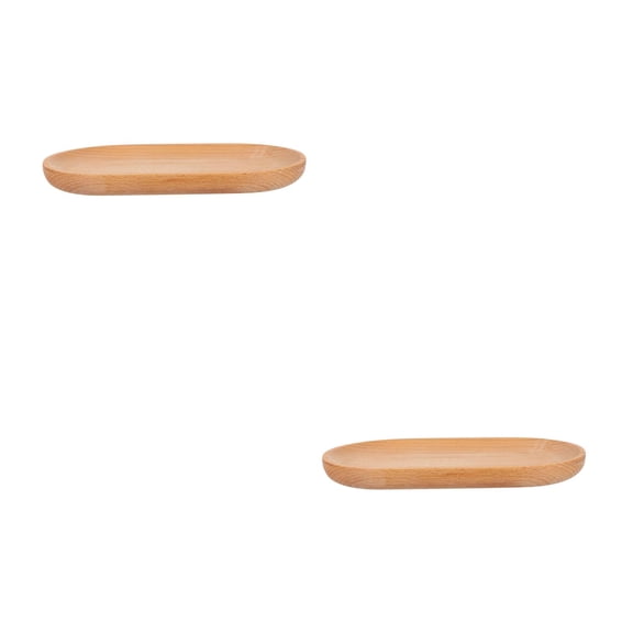Masteelf 2pcs Wood Serving Plate Oval Tray: Fruit Dessert Cake Snack Candy Water Platter for Dinner Snack Fruit Bread Lunch Breakfast Serving Tray